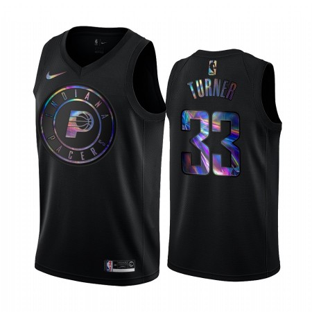 Muški NBA Dres Indiana Pacers Myles Turner 33 Iridescent HWC Collection Swingman